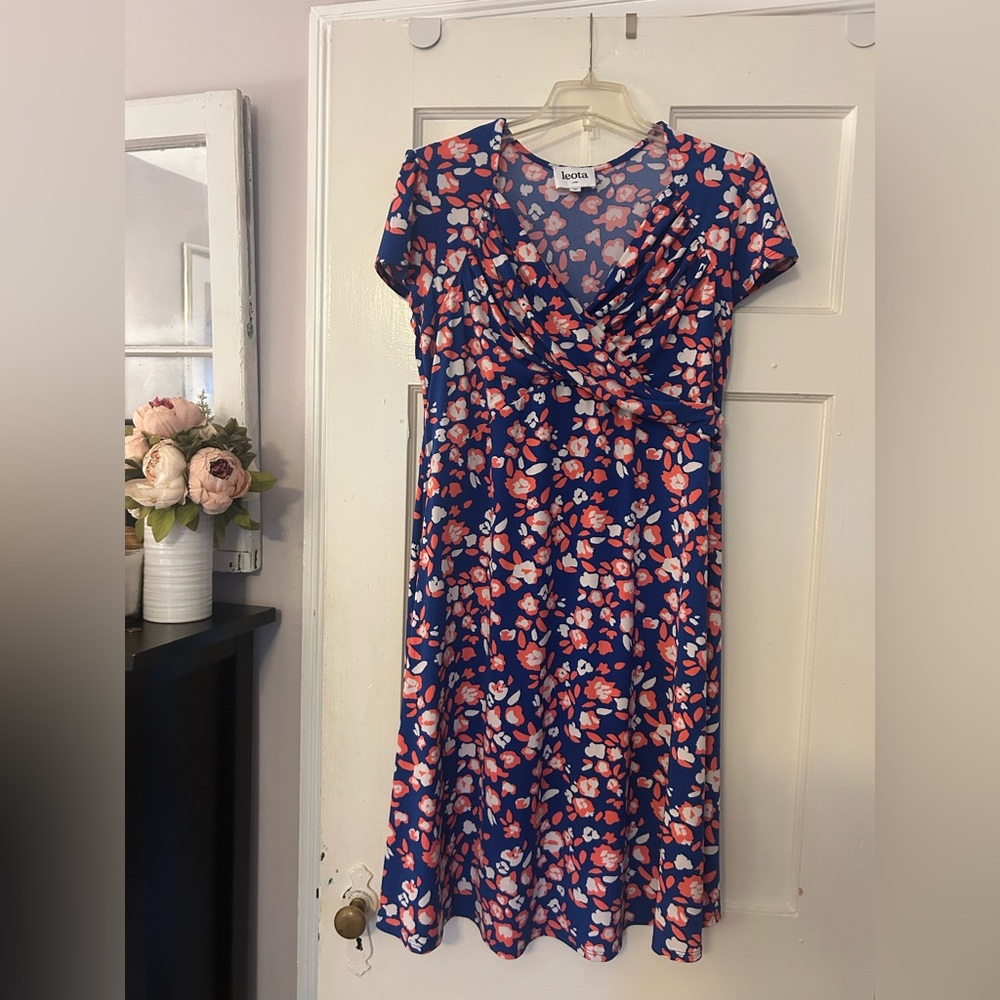 Leota Blue and Pink Floral Dress